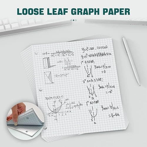 Loose Leaf Graph paper 8 x 10.5, Graph Ruled Paper, 3 Hole Punched Paper, 4 x 4 Quad Ruled Graph Paper, 10-1/2" x 8" Filler Paper Notebook Paper, 120 Sheets Graphing Paper for Business Home School - 8 x 10.5 In -120 Sheets - 4 x 4 Quad Ruled - 1 Pack thumbnail 5