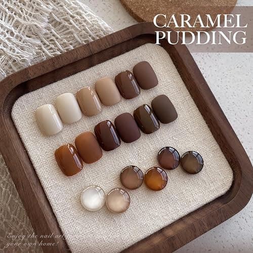 GAOY Nude Brown Gel Nail Polish Set, 6 Colors Beige Chocolate Caramel, UV Cure Gel for DIY Manicure at Home thumbnail 2