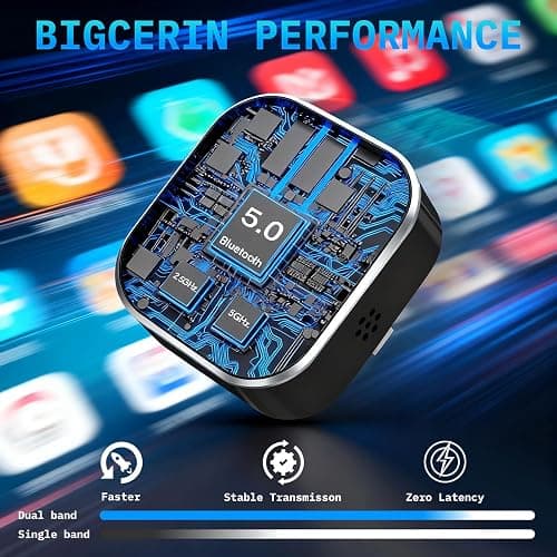 Mini Wireless CarPlay Adapter for iPhone,2 in 1 for Apple Carplay and Android Auto Adapter,Convert Wired to Wireless, Plug & Play, USB to USB-C/Type-C thumbnail 6