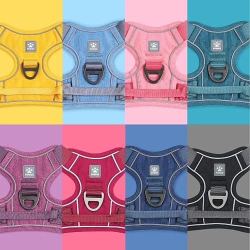 Pawaii No Pull Dog Harness with Pet ID Tag,Reflective Strips No Choke Front O Ring Breathable Mesh Adjustable Soft Padded Pet Vest with Easy Control Handle for Small Dogs thumbnail 8
