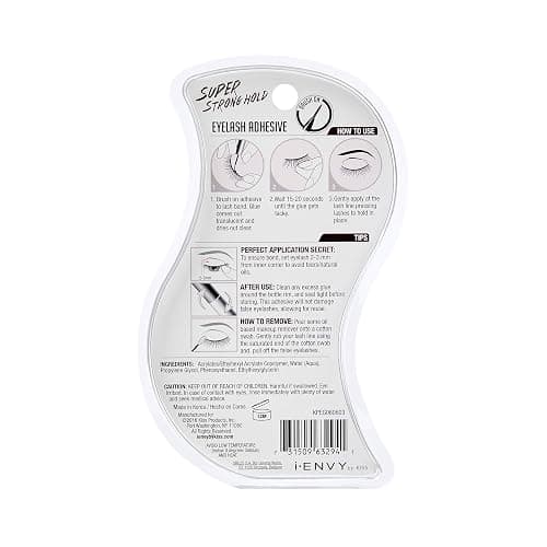 i-Envy by KISS Super Strong Hold Eyelash Adhesive, Waterproof Long-Lasting Strip Lash Glue, Natural-Looking Allergy & Latex Free with Brush Applicator (Clear) thumbnail 6