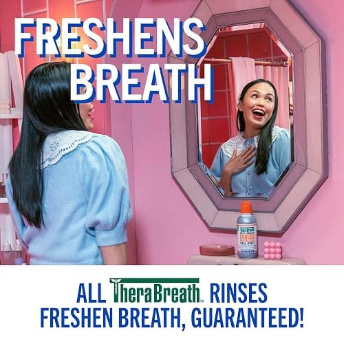 TheraBreath Whitening Mouthwash, Dazzling Mint, Dentist Formulated, 16 Fl Oz (2-Pack) thumbnail 9