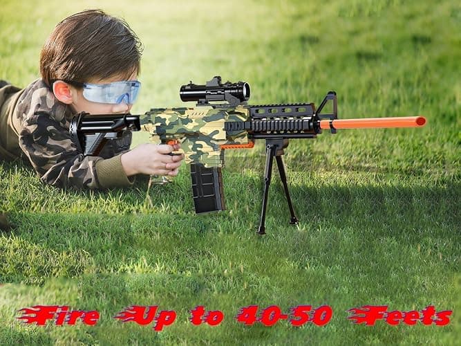 Toy Gun Automatic Sniper Rifle -3 Modes Toy Foam Blasters with Tactical Vest, Bipod, 2 Clips and 150 Darts, Electric Toys for Adults Boys Age 8-12 Gifts for Birthday Xmas thumbnail 5