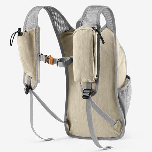 Uselike 10L Small Hiking Backpack Travel Daypack Lightweight Packable Back Pack for Women Men(Beige) thumbnail 3