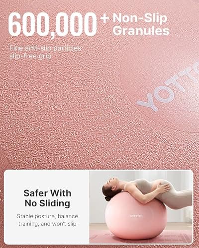 YOTTOY Anti-Burst Exercise Ball for Working Out, Yoga & Pregnancy, Extra Thick Workout Ball for Physical Therapy & Fitness thumbnail 7