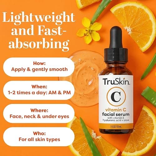 TruSkin Vitamin C Serum for Face – Anti Aging Face Serum with Hyaluronic Acid & Vitamin E – Brightening Formula for Improving Appearance of Dark Spots, Fine Lines & Wrinkles – All Skin Types, 1 fl oz thumbnail 5