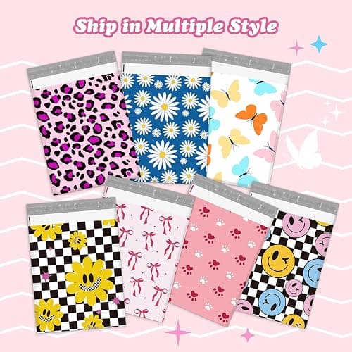 Fuxury Poly Mailers 10x13 Inch 50Pcs Shipping Bags for Clothing Strong Adhesive Shipping Envelopes for Small Business Self Seal Pink Bows Poly Bag Mailing Envelopes thumbnail 6