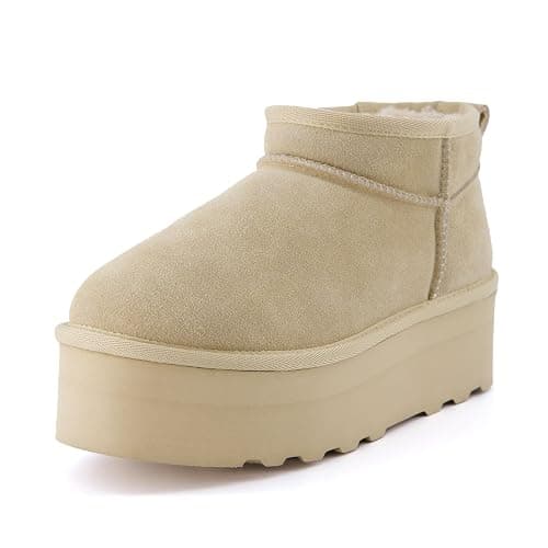 CUSHIONAIRE Hippy Women’s Platform Ankle Boots – Genuine Suede, Faux Fur Lining, Cozy Winter Slip-On Design, Comfortable Footwear with Wide Widths Available thumbnail 9