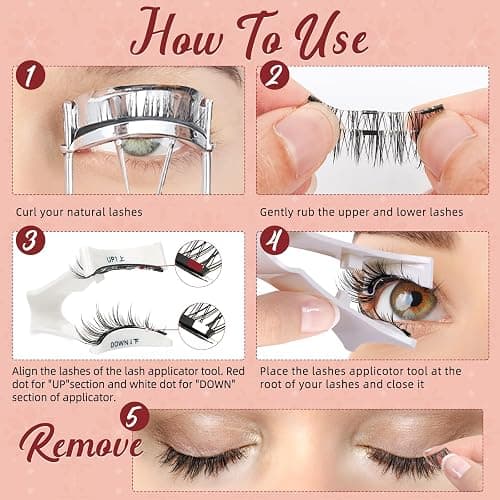 Higu clace Magnetic Eyelashes with Applicator Magnetic Lashes Natural Look Manga Lashes Pestañas Magnéticas Easy to Wear and Remove(DJCX-I) thumbnail 7