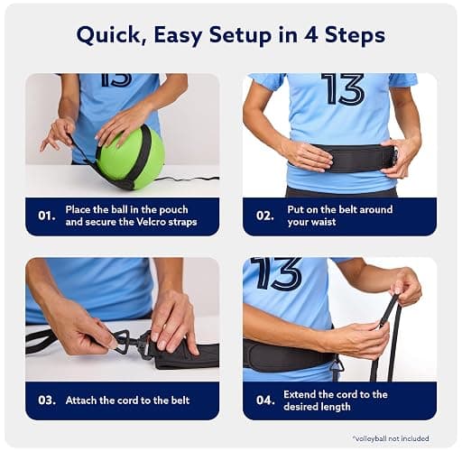 MOTOMY™ Volleyball Training Equipment Aid ‘VolleyPal’ – Solo Rebounder Trainer for Serve, Spike, Set & Pass; Indoor and Outdoor Practice Gear Gifts for Beginners & Experts thumbnail 9