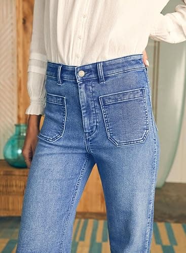 Astylish Women's Wide Leg Jeans High Waisted Denim Pants | Stretchy, Straight Leg Jean, Loose, Trendy, With Pocket thumbnail 3