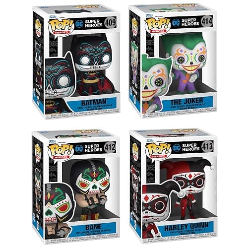 Funko Heroes: POP! Dia De Los DC Collectors Set - Bane, Batman, Harley Quinn, Joker thumbnail 2