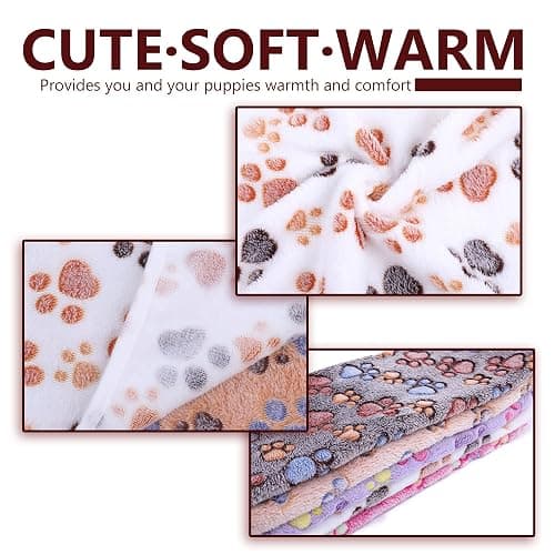 DOOVID Pet Blanket Soft Fluffy Fleece Pet Mat Doggy Flannel Blanket Dog Cat Cute Paw Print Pet Blankets Purple Paw Small(23 * 16") thumbnail 5