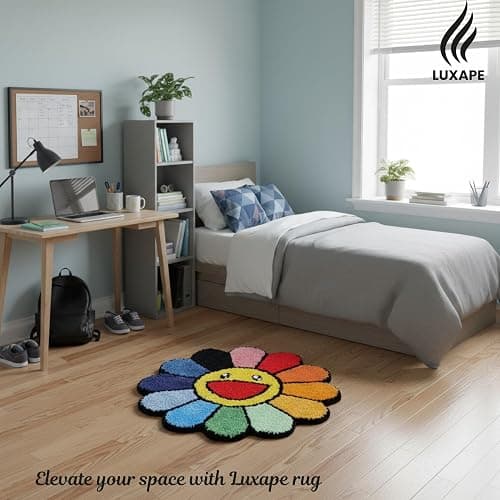 LUXAPE Murakami Rug - Handmade & Premium- 28in (70cm) - Hypebeast Decor - Hypebeast Room - Living Room, Bedroom, Children Bedroom, Door mat - Aesthetic Room Decor - Luxape Rugs (Luxape-A2) thumbnail 8