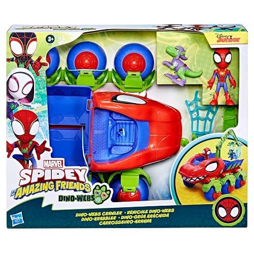 Spidey and his Amazing Friends Marvel Dino-Webs Crawler Toy Car Playset, Spider-Man & Goblin Raptor 4-Inch Action Figures, Kids Ages 3 & Up thumbnail 3