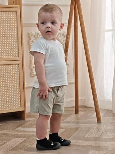 Hstyle Baby Sock Shoes Toddler Walking Shoes Infant Non-Slip Slippers Soft Rubber Sole Sneakers for Baby Boys Girls thumbnail 2