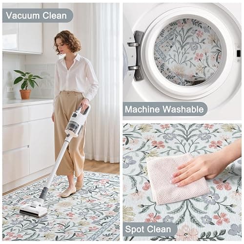 Anidaroel Desk Chair Mat for Hardwood Floor/Tile Floor, 36"x48" Boho Computer Chair Mat, Anti-Slip Floral Office Rugs for Rolling Chairs, Low Pile Beige Desk Chair Mats for Hardwood thumbnail 7