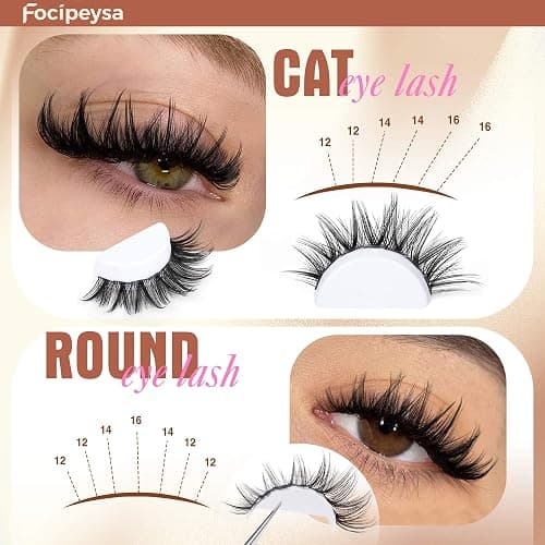 Focipeysa Wispy Lash Clusters Fairy Lashes 12-16mm Eyelashes Clusters Natural Look Lashes Extensions Salon Effect Individual Eyelash Extensions DIY Lash Extension at Home thumbnail 5