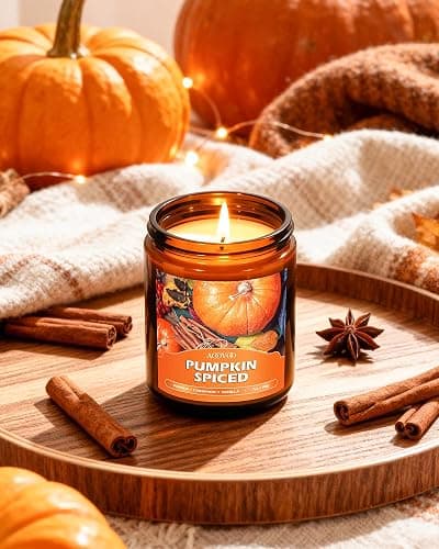 AOOVOO Fall Candles Set - 4 Pack Candles for Home Scented, 28 oz Natural Soy Wax 200 Hour Long Lasting, Autumn Gifts Set for Women Men Fall Fragrance of Pumpkin/Apple Cinnamon/Clove/Wheat Vanilla thumbnail 4