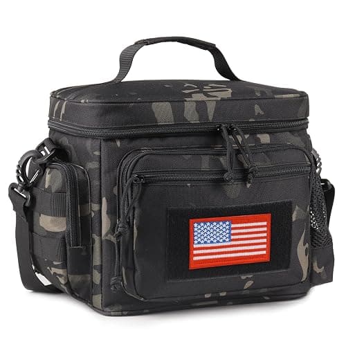 ATRIPACK Lunch Box for Men, Tactical Lunch Bag MOLLE Webbing Leakproof Insulated Large Lunch Cooler Women Adult Meal with Adjustable Shoulder Strap Durable Lunch Pail (Camo-Black) - Image 1