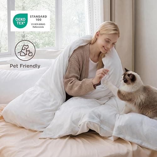 Bedsure White Duvet Cover Queen Size - 3 Pieces Prewashed Cotton-Like Polyester Extra Soft Bedding Set, Includes 1 Duvet Cover 90x90 Inches with Zipper Closure & 2 Pillow Shams, Comforter Not Included thumbnail 5