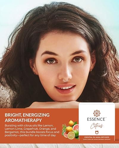 Essence Nasal Diffuser Citrus Bundle – Essential Oil Silicone Nose Rings for Mood, Energy & Positivity – Wearable Aromatherapy Pack with Lemon, Orange, Grapefruit & Bergamot thumbnail 2
