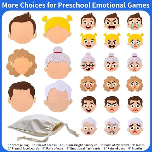Craftstory 116 Pcs Social-Emotional-Learning-Activities for Kids - 6 Family Feelings-Board-Games, Autism Sensory Toy Learning Materials Educational Speech Therapy Toys for Toddlers Age 3+ thumbnail 3