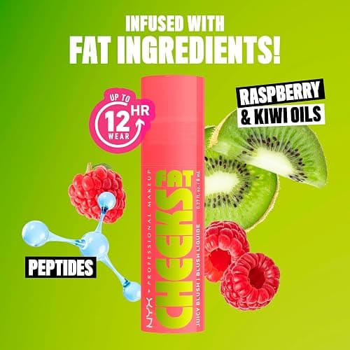 NYX Professional Makeup Fat Cheeks Juicy Blush, Liquid Blush, 12 HR Wear, Infused With Oils & Peptides, Cheek Hugging Applicator, Does Not Fade, Shade: Fig Fizz (Pink) thumbnail 5