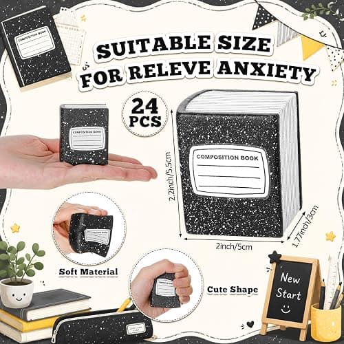 24 Pcs Stress Balls Toys Gift for Kids Back to School Gifts for Student Book Squishy's Fidget Toy Bulk First Day of School Party Favor Classroom Reward Prize Relief Toy for Exchange Gift (Funny) thumbnail 3