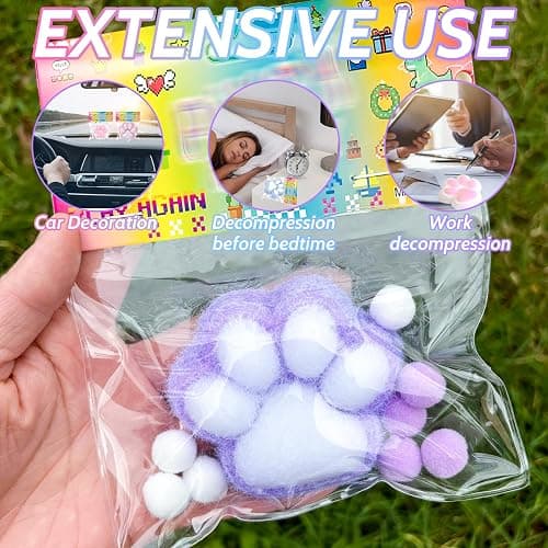 Stress Relief Toy Taba Cat Paw, 4Pcs Squeeze Toy Paw, Cute Sensory Toys, Handmade Soft Silicone Sticky Toys, Bouncy Stress and Relaxation Toy, Stretchable Springy Cat Paw, Gifts for 3-10 Year Old Girl thumbnail 5