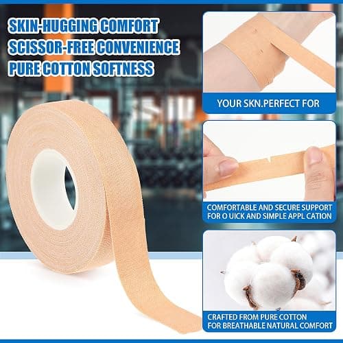YUXIANLB Finger Tape, 0.5 Inch x 10 Yard Nude Athletic Tape Extra Strong Adhesive, 2 Rolls Sport Tape, Medical Tape, Foot Tape for Rock Climbing, Grappling, Basketball, Lifters and BJJ Finger Tape thumbnail 4