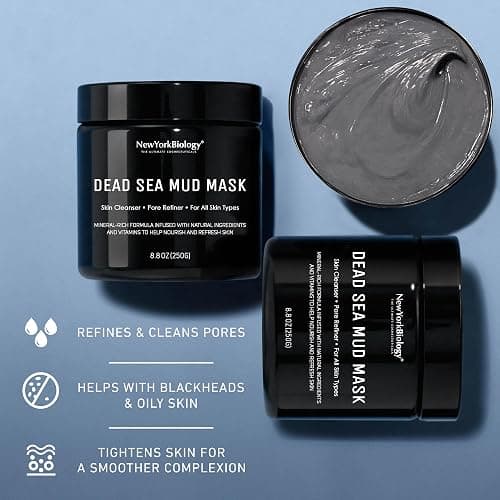 New York Biology Dead Sea Mud Mask for Face and Body | Spa Quality Pore Refiner for Oily Skin | Natural Skincare for Women & Men | Tighten Skin for A Healthier Complexion | 8.8 oz thumbnail 4