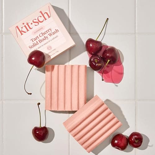 Kitsch Cleansing Tart Cherry Soap Bar with Refreshing Scent - Eco-Friendly Body Wash Women Love - Cherry Solid Bar Soap for Daily Use - Silicone, Sulfate and Paraben Free, Made in USA - 4oz thumbnail 9