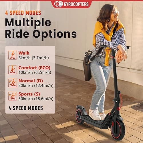 Gyrocopters Electric Scooter for Adults, Teens & Kids 8-12 | Flash Kidz/Flash 6.0/FlashX | 150/350W Speed 19/30kmph Upto 11/30km, Bright LED Light 6.5"/8.5" Foldable E Scooter UL2272 Safety Approved thumbnail 5