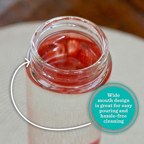 Juice Bottles - 4 Pack Wide Mouth Glass Bottles with Lids - for Juicing, Smoothies, Beverage Storage - 16oz Glass Water Bottles, BPA Free, Stainless Steel Lids, Leakproof, Reusable, Borosilicate thumbnail 4