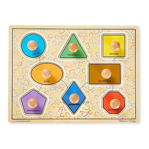 Melissa & Doug Deluxe Jumbo Knob Wooden Puzzle - Geometric Shapes (8 pcs) thumbnail 4