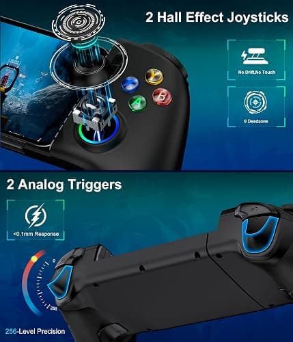 Mocagen Mobile Gaming Controller, MC2 Phone Controller for iPhone/Android/Switch/Oled/Switch 2 with Programmable/Hall Effect Joysticks & Analog Triggers/RGB Light thumbnail 3