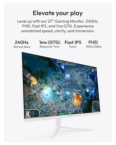Pixio PX279 Wave White 27 inch 240Hz Refresh Rate FHD 1080p Resolution Fast IPS Panel 1ms GTG Resonse Time Gaming Monitor with Adaptive Sync thumbnail 2