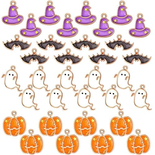 Hicarer 34 Pieces Halloween Charms Pendants Alloy Pumpkin Autumn Fall Jewelry Making Charms for Thanksgiving Party DIY Jewelry Necklace Bracelet Accessories(Horror Style) - Image 1