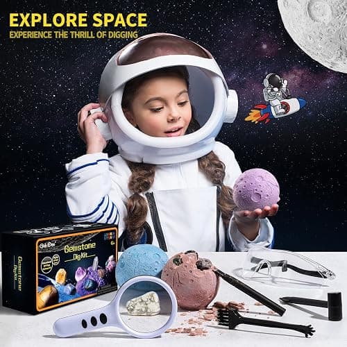 GobiDex Gemstones Dig Kit, Solar System Science Kit for Kids, Excavate 15 Real Gems, STEM Educational Space Toys Planet Collection Kit, Archaeology Geology Science Projects Gift for Boys&Girls Age 6+ thumbnail 2