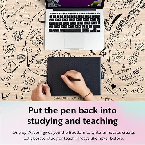 One by Wacom Drawing Tablet, Medium 10.9" x 7.4" Compact Graphics Tablet, Student Beginner Creative Pen Digital Drawing Pad for Chromebook, Mac, Windows thumbnail 3