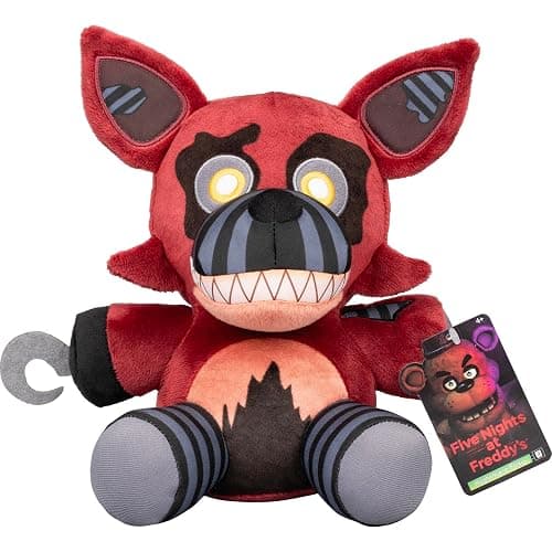 Jazwares Five Nights at Freddy’s Nightmare Foxy Plush - 8-Inch Stuffie with Soft Material and Glow-in-The-Dark Eyes - Image 1