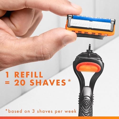 Gillette Fusion5 Razors for Men, 1 Razor, 4 Blade Refills, Lubrastrip for a More Comfortable Shave thumbnail 7