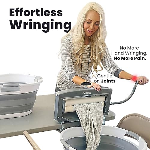 Northwood Calliger Gray Clothes Wringer - Better Moisture Removal Manual Clothes Washer Than Portable Washing Machine/Portable Dryer - Heavy Duty Off Grid Washing Machine Laundry Wringer thumbnail 3