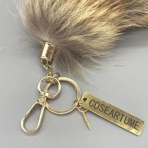Fluffy Fur Wolf Tail Keychain Black Red Purple Fox Tail Key Chain Cosplay Toy Costume Keyring for Women thumbnail 3