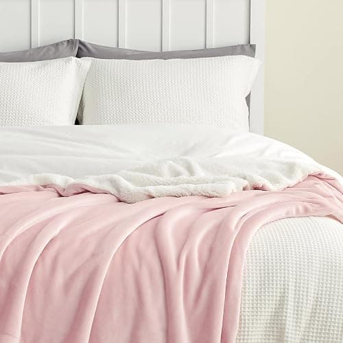 Bedsure GentleSoft Sherpa Fleece Throw Blanket for Couch - Thick and Warm Throw Gifts for Women and Girls, Soft Fuzzy Plush Christmas Blanket for Winter, Room Home Decor, Pink, 50x60 Inches thumbnail 5