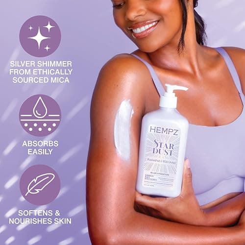 Hempz NEW Star Dust Body Lotion, Iridescent Glow Shimmer, Passionfruit and Wild Orchid, Hydrating and Nourishing Moisturizer, 17 oz. thumbnail 5