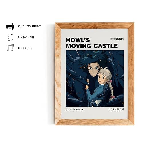 Ouroboros Art & Design - Studio Ghibli Anime Posters - Hayao Miyazaki - Wall Decoration - Pack of 6-300 GSM Paper - 8x10 inch (Unframed) thumbnail 2