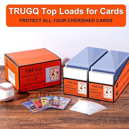 TRUGQ 400 Card Sleeves Top Loads for Cards,3"X4"Baseball Card Protectors,Toploaders Hard Plastic for Trading Game Sports Football Cards(200 Hard Protectors + 200 Soft Sleeves thumbnail 7
