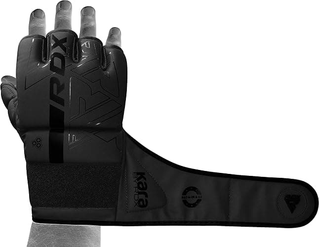 RDX MMA Gloves Grappling Sparring, Pre-Curved Mixed Martial Arts Mitts Men Women Boxing Gloves, Maya Hide Leather Kara Cage Fighting Workout, Combat Sports Training, Muay Thai, Punching Bag Kickboxing thumbnail 7